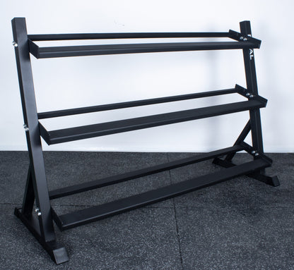 Three-Tier Angled Dumbbell Rack – 1.52m Wide - BlackBear Fitness