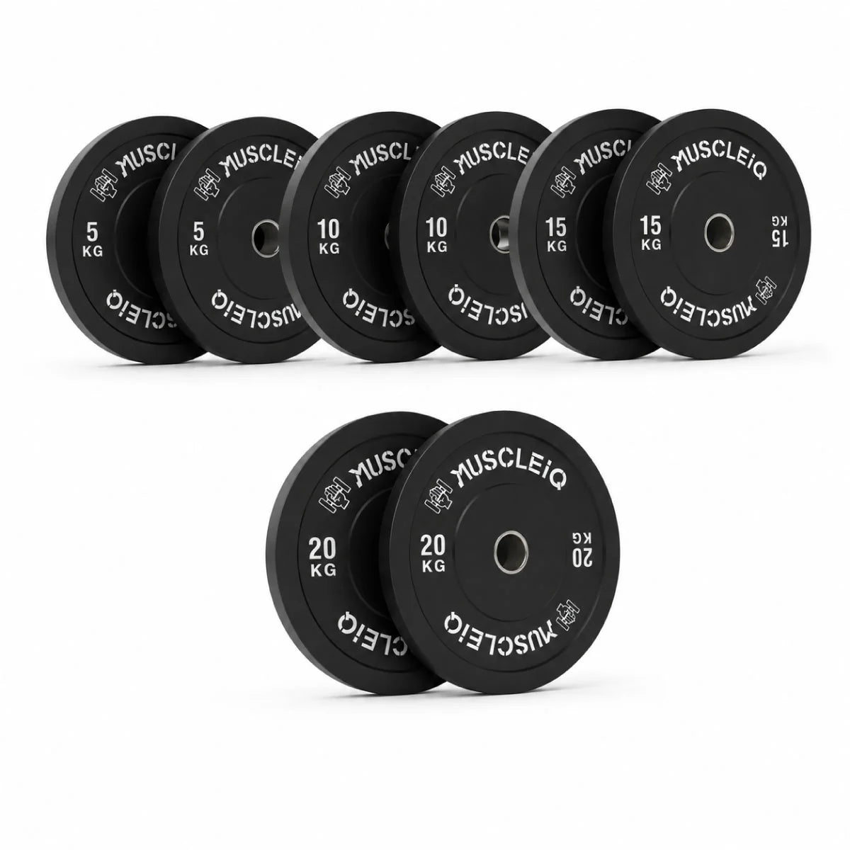 100kg Olympic Bumper Plate Set | Black Rubber
