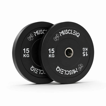 100kg Olympic Bumper Plate Set | Black Rubber