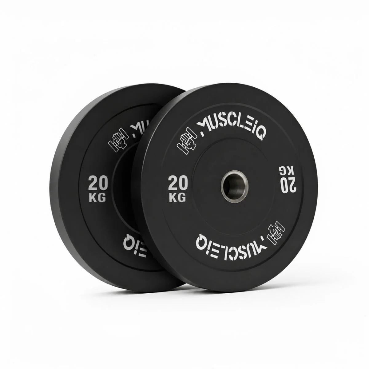 100kg Olympic Bumper Plate Set | Black Rubber