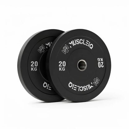 100kg Olympic Bumper Plate Set | Black Rubber