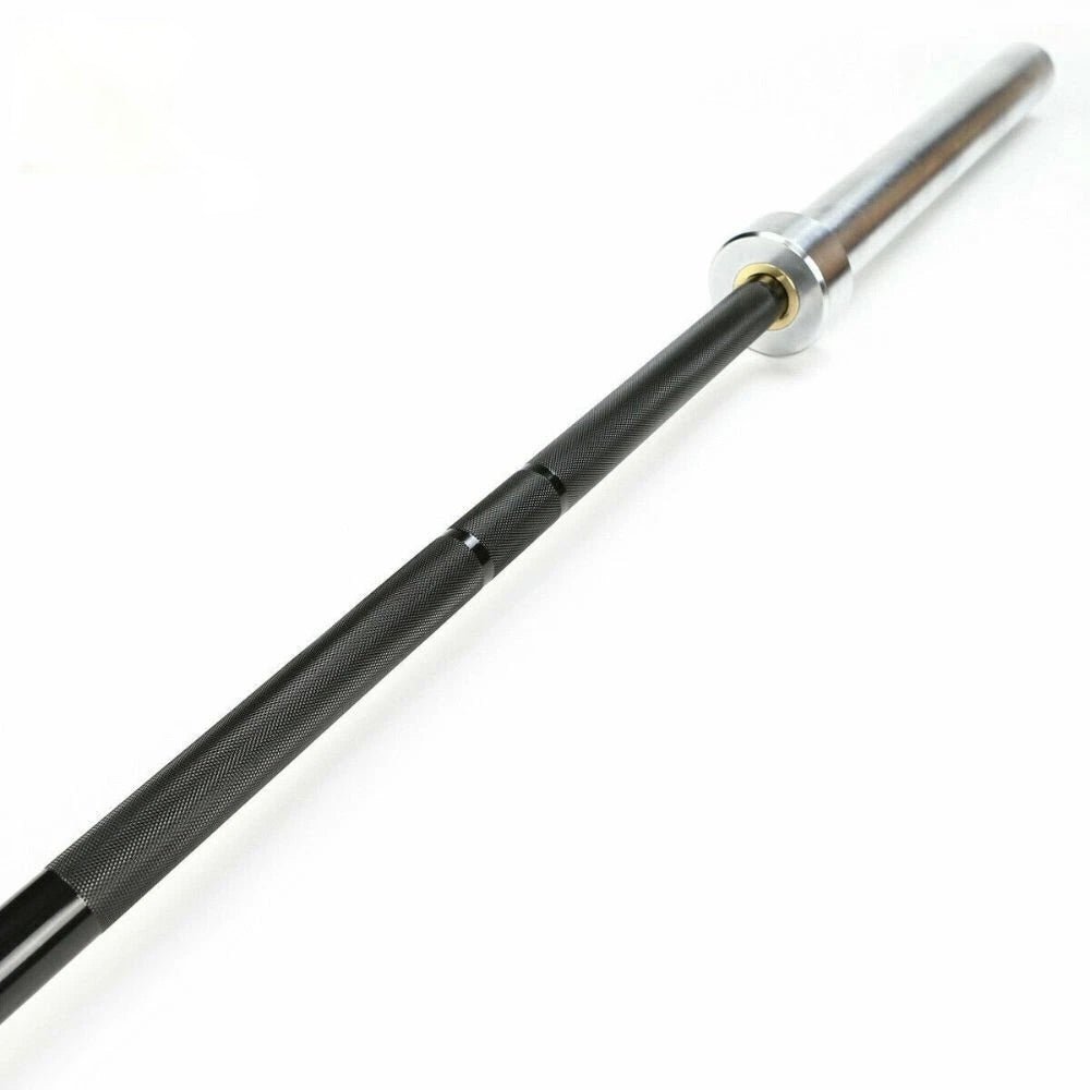 6ft 15kg Black & Chrome Olympic Barbell - BlackBear Fitness