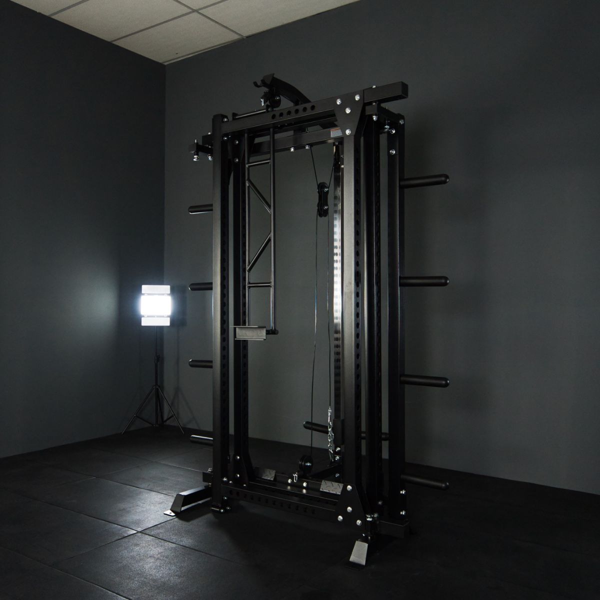 Freestanding Folding Power Rack W Pulley System BlackBear Fitness